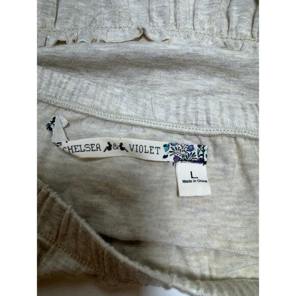 Chelsea & Violet Beige Tiered Midi Skirt Boho Gypsy Free Spirited Sz L - Picture 2 of 6